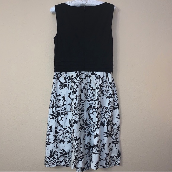 Lauren Ralph Lauren Black White Floral Dress NWT - Picture 4 of 9